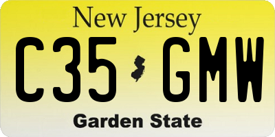 NJ license plate C35GMW