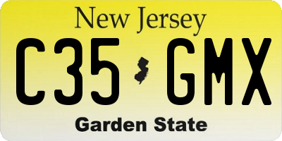 NJ license plate C35GMX