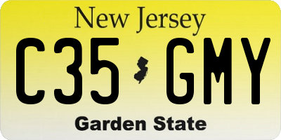 NJ license plate C35GMY