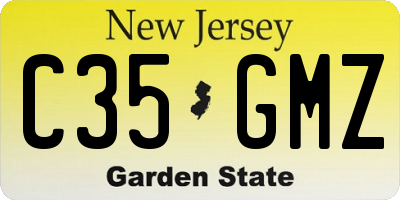 NJ license plate C35GMZ