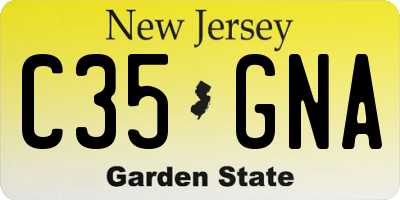 NJ license plate C35GNA