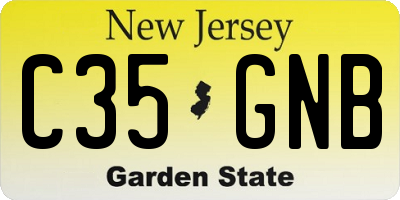 NJ license plate C35GNB