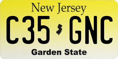 NJ license plate C35GNC