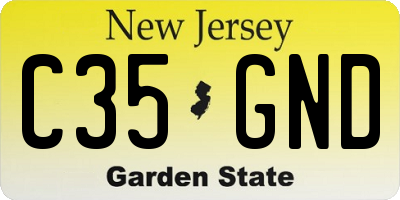 NJ license plate C35GND