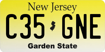 NJ license plate C35GNE