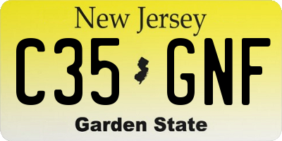 NJ license plate C35GNF