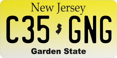 NJ license plate C35GNG