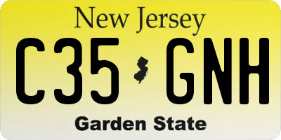 NJ license plate C35GNH