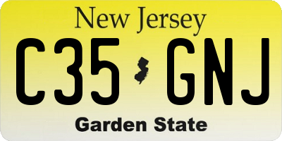 NJ license plate C35GNJ
