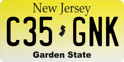 NJ license plate C35GNK