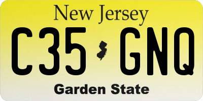 NJ license plate C35GNQ