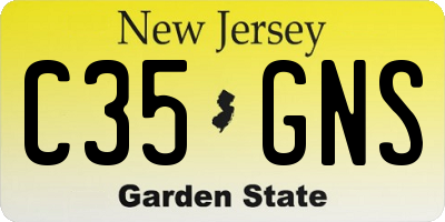 NJ license plate C35GNS