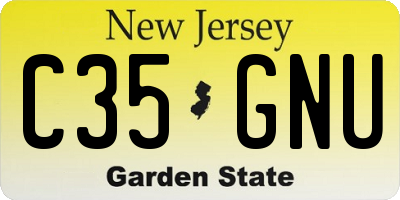 NJ license plate C35GNU