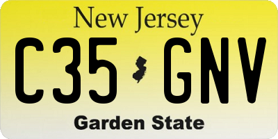 NJ license plate C35GNV