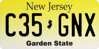 NJ license plate C35GNX