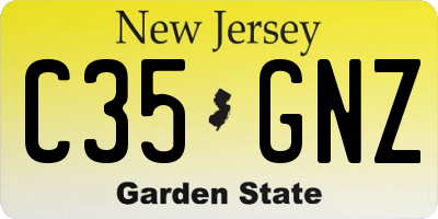 NJ license plate C35GNZ