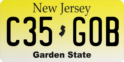 NJ license plate C35GOB