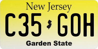 NJ license plate C35GOH