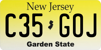 NJ license plate C35GOJ