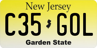 NJ license plate C35GOL
