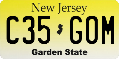 NJ license plate C35GOM