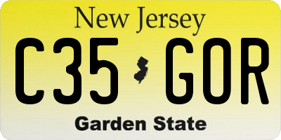 NJ license plate C35GOR
