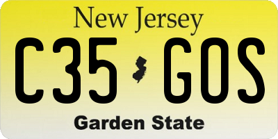 NJ license plate C35GOS