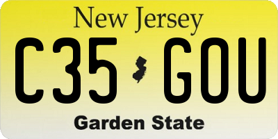 NJ license plate C35GOU