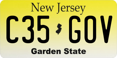 NJ license plate C35GOV