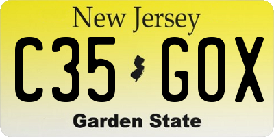 NJ license plate C35GOX