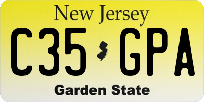 NJ license plate C35GPA