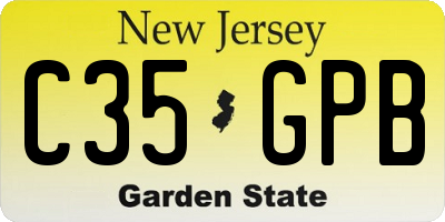 NJ license plate C35GPB