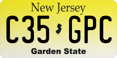 NJ license plate C35GPC