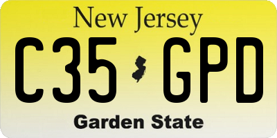 NJ license plate C35GPD