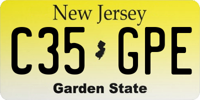 NJ license plate C35GPE
