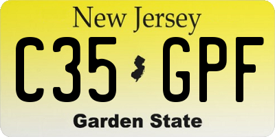 NJ license plate C35GPF