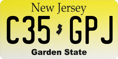 NJ license plate C35GPJ