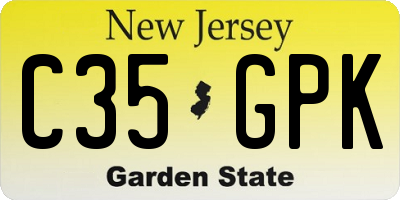 NJ license plate C35GPK