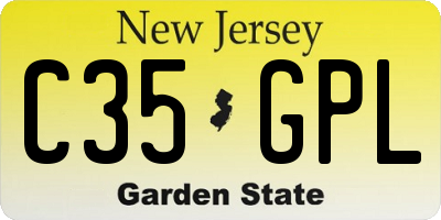 NJ license plate C35GPL