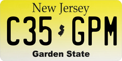NJ license plate C35GPM