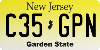 NJ license plate C35GPN