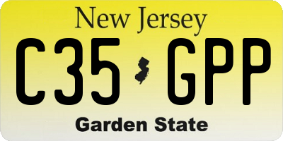 NJ license plate C35GPP