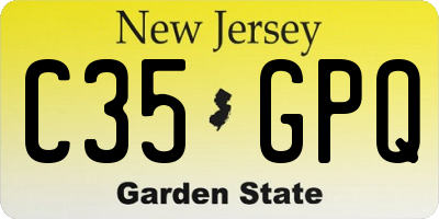 NJ license plate C35GPQ
