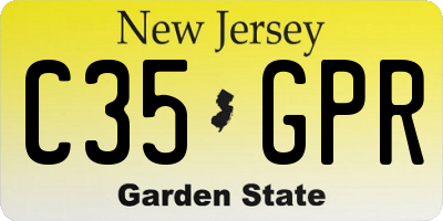 NJ license plate C35GPR