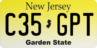 NJ license plate C35GPT