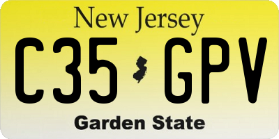 NJ license plate C35GPV
