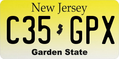 NJ license plate C35GPX