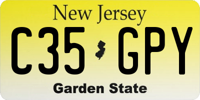 NJ license plate C35GPY