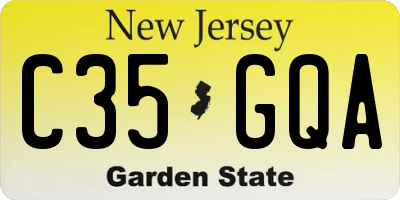 NJ license plate C35GQA