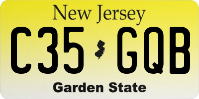 NJ license plate C35GQB